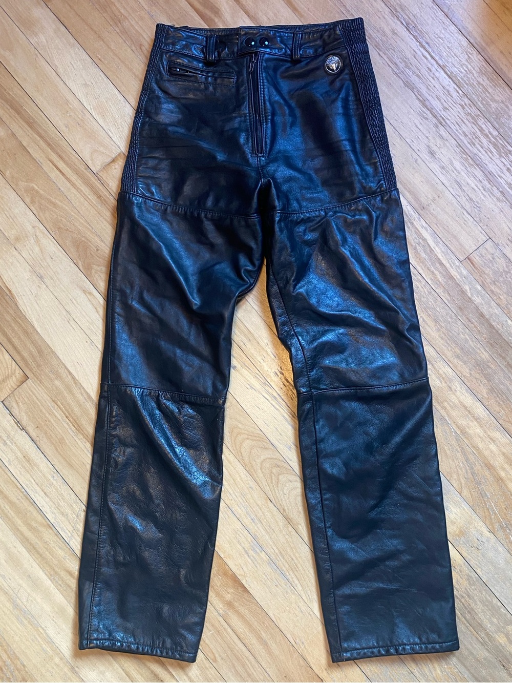 100% Leather High-Waist Pants Lined Taurus Made in Quebec Size 2 Bikercore